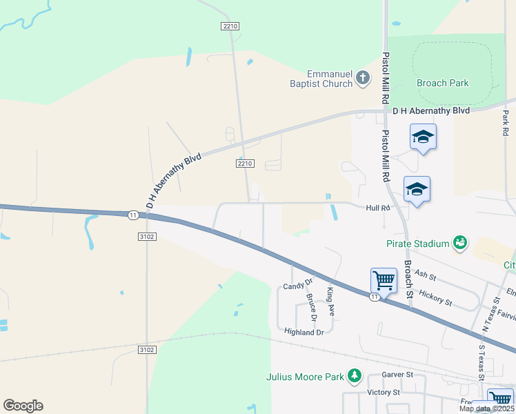 map of restaurants, bars, coffee shops, grocery stores, and more near 130 Whatley Avenue in Pittsburg
