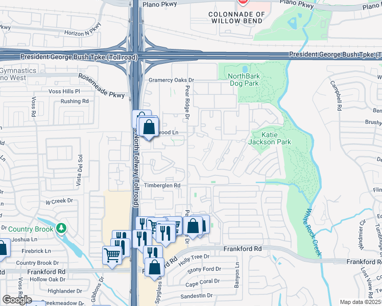 map of restaurants, bars, coffee shops, grocery stores, and more near 4804 Haverwood Lane in Dallas