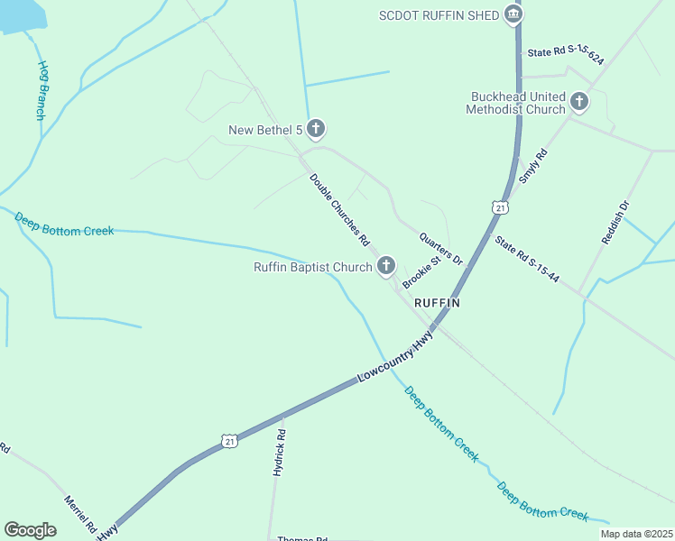 map of restaurants, bars, coffee shops, grocery stores, and more near 327 Double Churches Road in Colleton County