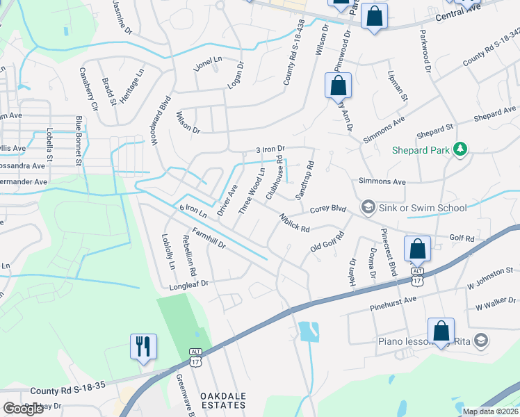 map of restaurants, bars, coffee shops, grocery stores, and more near 208 Niblick Road in Summerville