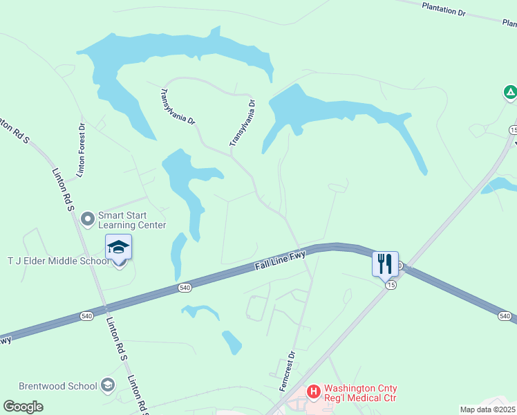 map of restaurants, bars, coffee shops, grocery stores, and more near 335 Transylvania Drive in Sandersville
