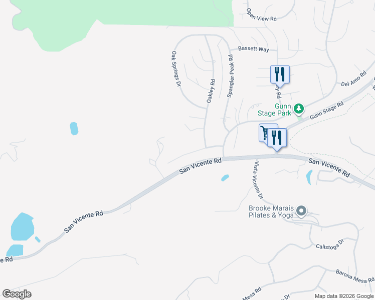 map of restaurants, bars, coffee shops, grocery stores, and more near 23358 Glenn Ellen Way in Ramona