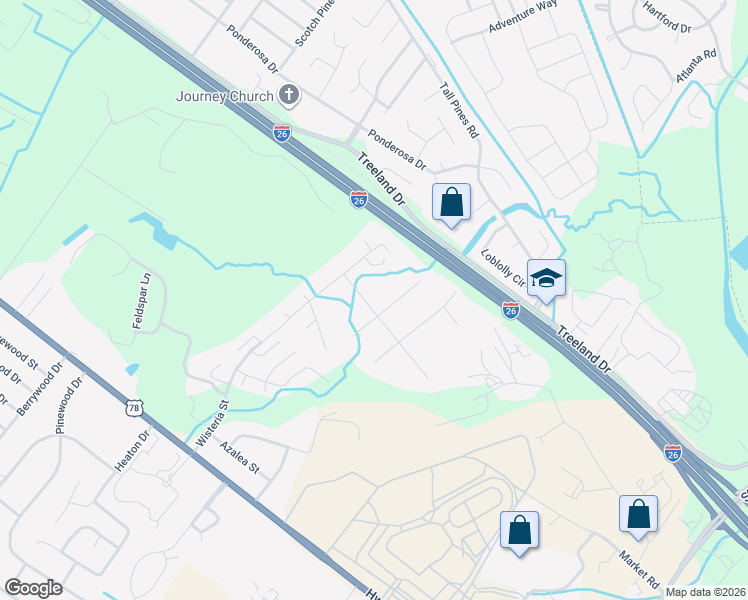 map of restaurants, bars, coffee shops, grocery stores, and more near 9104 Canvas Lane in Ladson