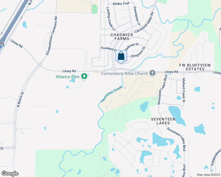 map of restaurants, bars, coffee shops, grocery stores, and more near 2802 Litsey Road in Roanoke