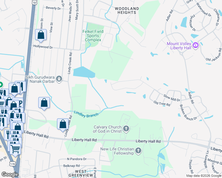map of restaurants, bars, coffee shops, grocery stores, and more near 253 Border Road in Goose Creek
