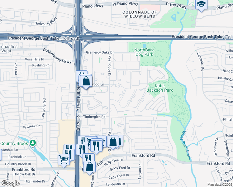 map of restaurants, bars, coffee shops, grocery stores, and more near 4804 Haverwood Lane in Dallas