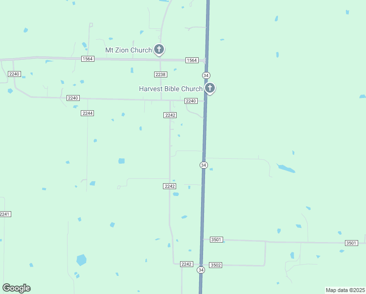 map of restaurants, bars, coffee shops, grocery stores, and more near 4875 County Road 2242 in Greenville