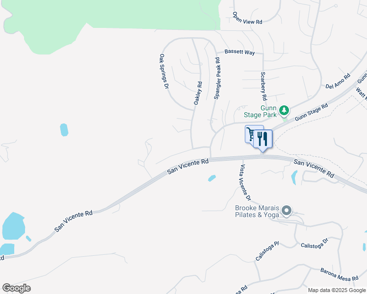 map of restaurants, bars, coffee shops, grocery stores, and more near 23416 Glenn Ellen Way in Ramona