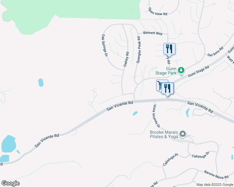 map of restaurants, bars, coffee shops, grocery stores, and more near 23416 Glenn Ellen Way in Ramona