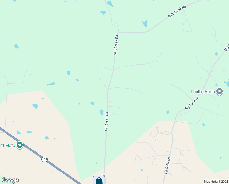 map of restaurants, bars, coffee shops, grocery stores, and more near 802 Salt Creek Road in Springtown