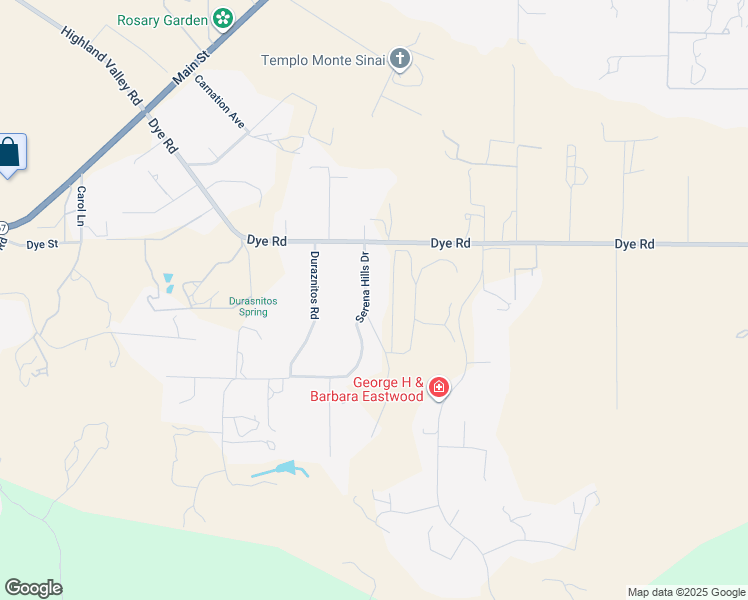 map of restaurants, bars, coffee shops, grocery stores, and more near 2305 Amber Lynn Lane in Ramona