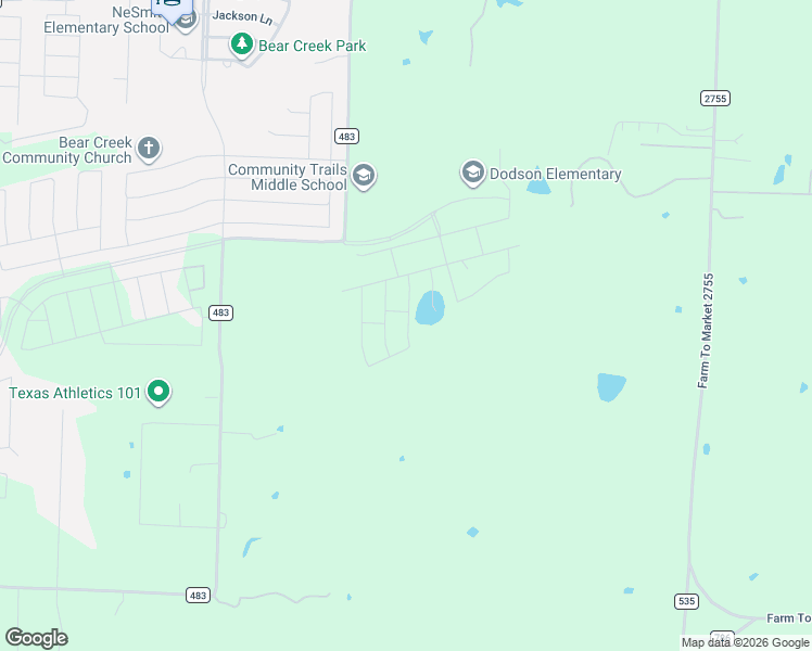 map of restaurants, bars, coffee shops, grocery stores, and more near 10708 County Road 483 in Lavon