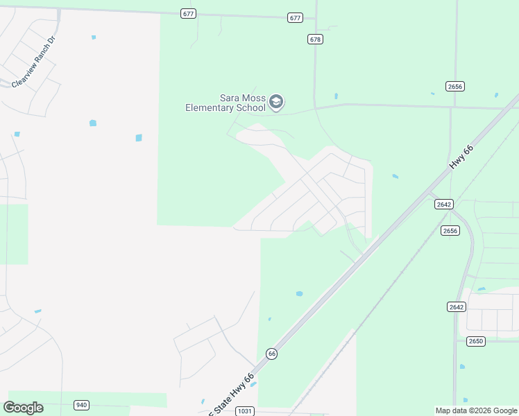 map of restaurants, bars, coffee shops, grocery stores, and more near 10386 Highway 66 in Royse City