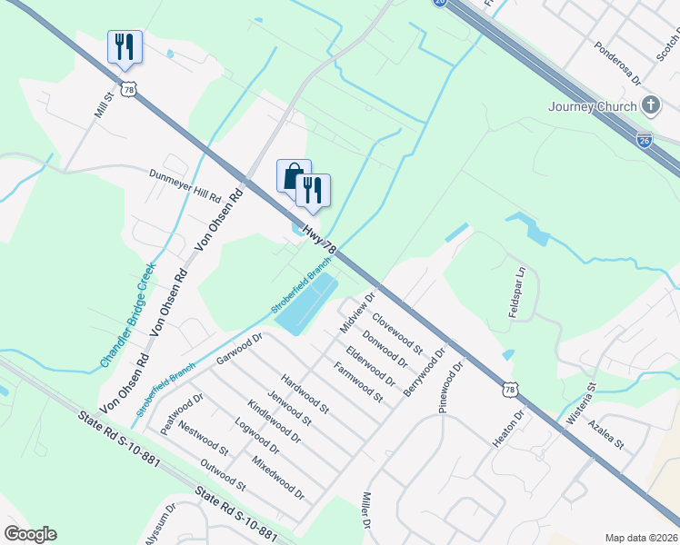map of restaurants, bars, coffee shops, grocery stores, and more near 10096-10098 U.S. 78 in Ladson