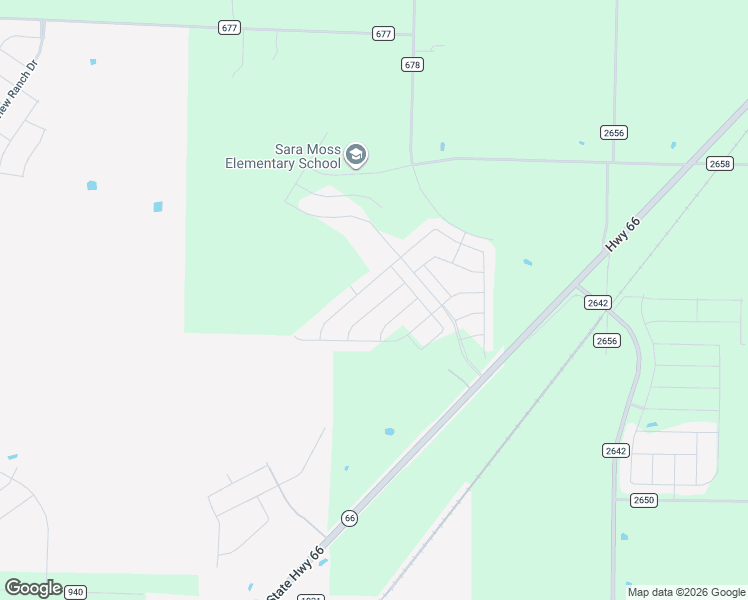 map of restaurants, bars, coffee shops, grocery stores, and more near 9726 County Road 678 in Royse City