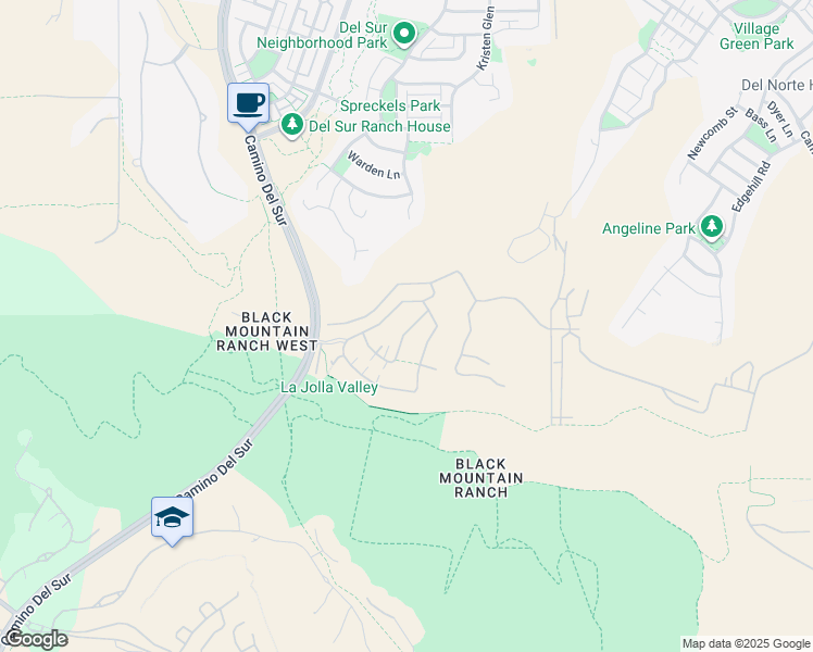 map of restaurants, bars, coffee shops, grocery stores, and more near 7958 Lusardi Creek Lane in San Diego