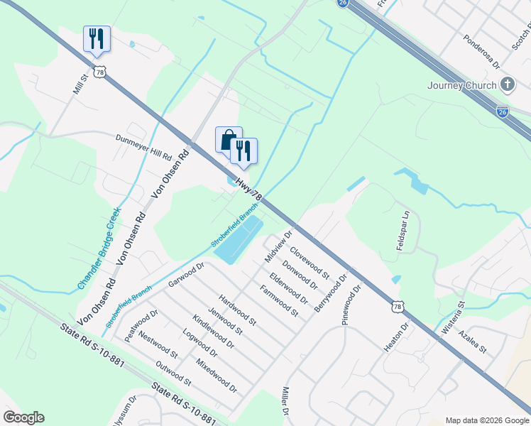 map of restaurants, bars, coffee shops, grocery stores, and more near 10096-10098 U.S. 78 in Ladson