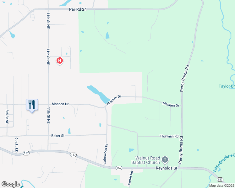 map of restaurants, bars, coffee shops, grocery stores, and more near 1350 Machen Drive in Springhill