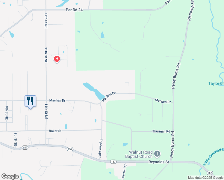 map of restaurants, bars, coffee shops, grocery stores, and more near 1350 Machen Drive in Springhill