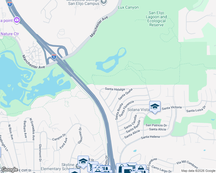 map of restaurants, bars, coffee shops, grocery stores, and more near 826 Santa Hidalga in Solana Beach