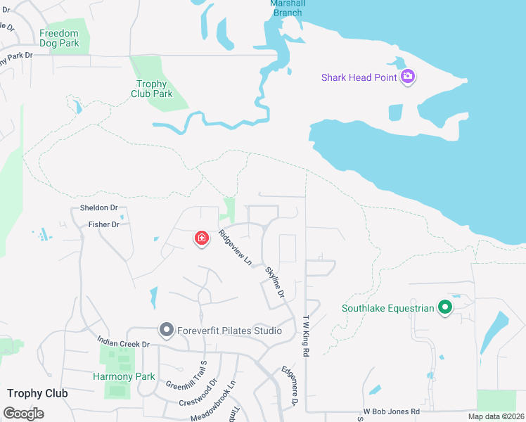 map of restaurants, bars, coffee shops, grocery stores, and more near 504 Clear Vista Dr in Trophy Club