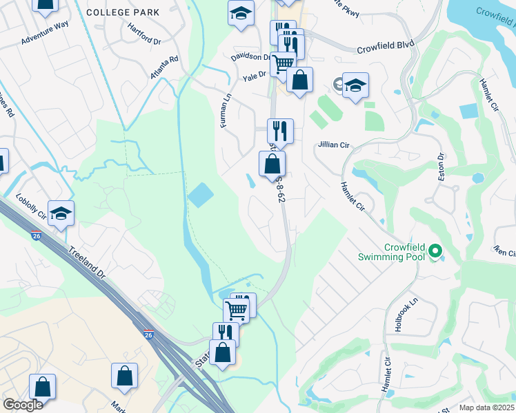 map of restaurants, bars, coffee shops, grocery stores, and more near 205 Gailmoor Drive in Ladson
