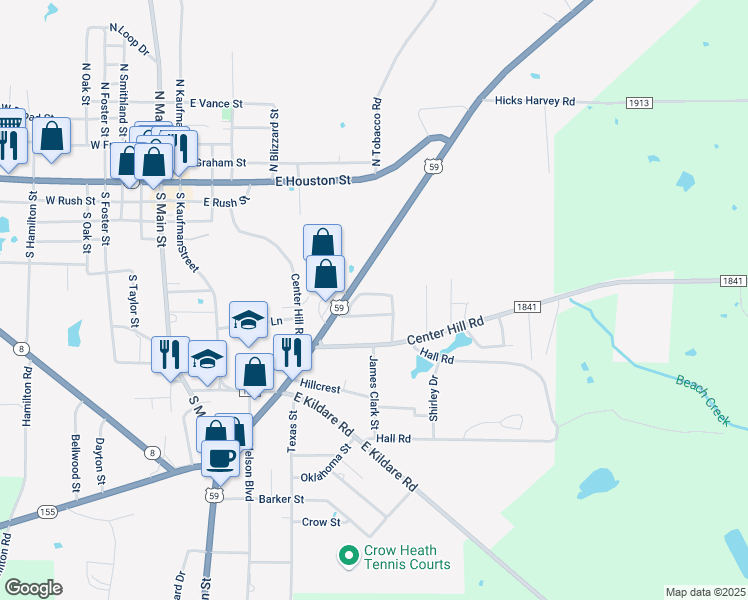 map of restaurants, bars, coffee shops, grocery stores, and more near 310 Dogwood Drive in Linden