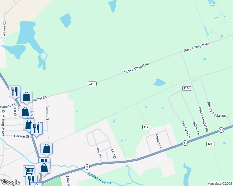 map of restaurants, bars, coffee shops, grocery stores, and more near 755 County Road 4110 in Pittsburg