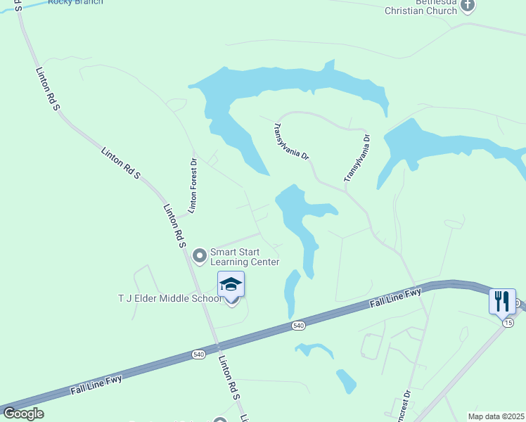 map of restaurants, bars, coffee shops, grocery stores, and more near 210 Lakeview Drive in Sandersville