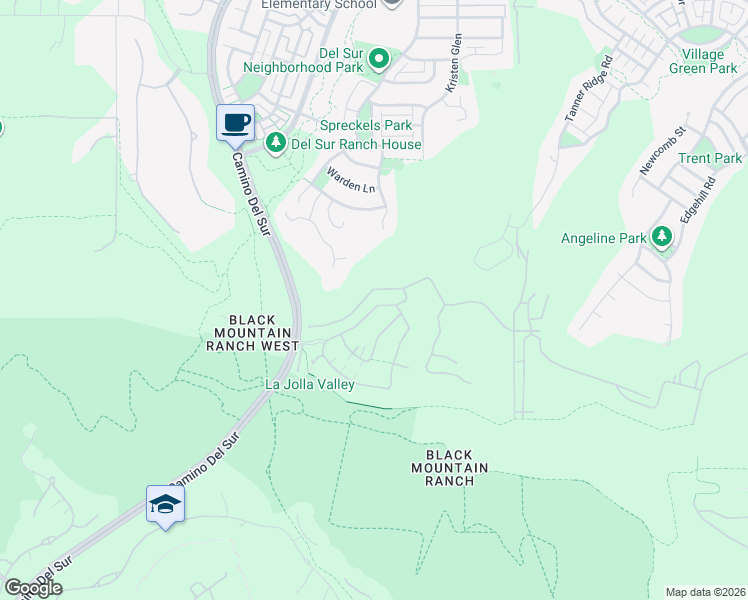 map of restaurants, bars, coffee shops, grocery stores, and more near 7964 Auberge Circle in San Diego
