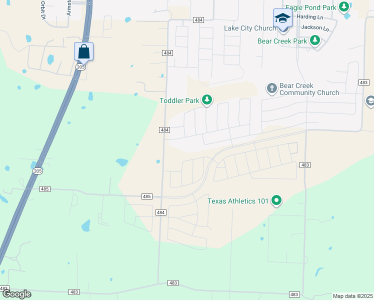 map of restaurants, bars, coffee shops, grocery stores, and more near 10865 County Road 484 in Lavon