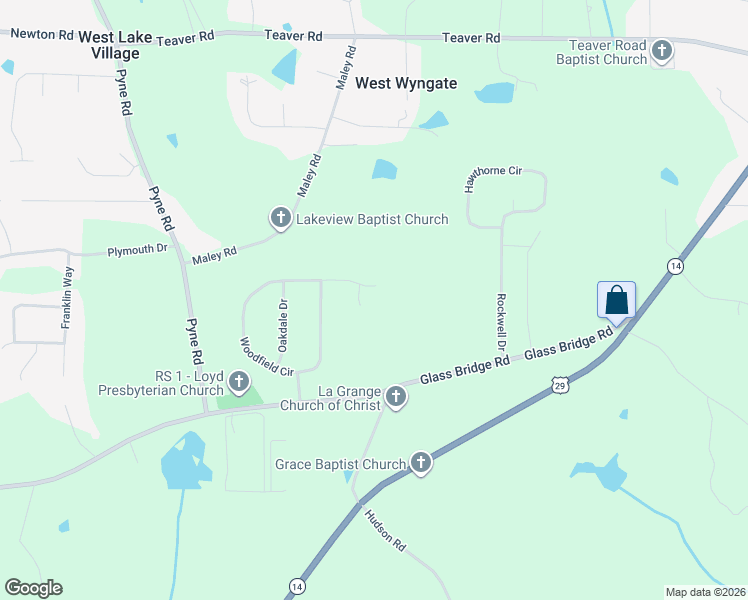 map of restaurants, bars, coffee shops, grocery stores, and more near 407 Woodfield Court in LaGrange