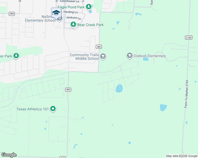 map of restaurants, bars, coffee shops, grocery stores, and more near 10722 County Road 483 in Lavon