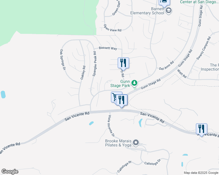 map of restaurants, bars, coffee shops, grocery stores, and more near 16112 Arena Drive in Ramona