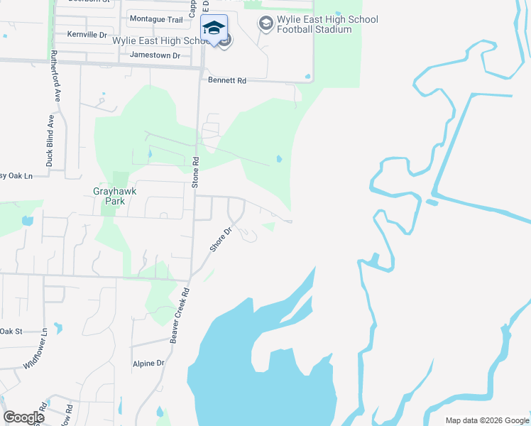 map of restaurants, bars, coffee shops, grocery stores, and more near 255 Touchstone Road in Wylie