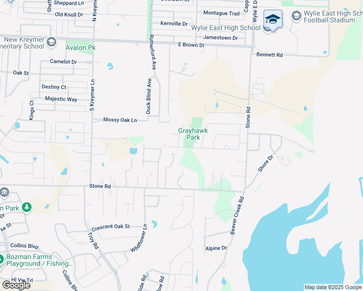 map of restaurants, bars, coffee shops, grocery stores, and more near 2404 Richland Chambers Ct in Wylie