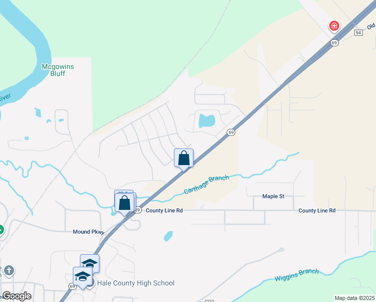map of restaurants, bars, coffee shops, grocery stores, and more near 12324 Choctaw Circle in Moundville