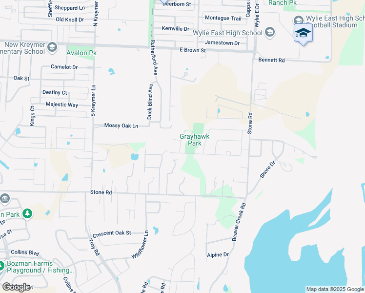 map of restaurants, bars, coffee shops, grocery stores, and more near 2404 Richland Chambers Ct in Wylie