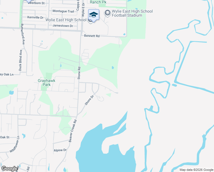 map of restaurants, bars, coffee shops, grocery stores, and more near 255 Touchstone Road in Wylie