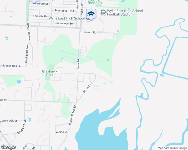 map of restaurants, bars, coffee shops, grocery stores, and more near 531 Shore Drive in Wylie