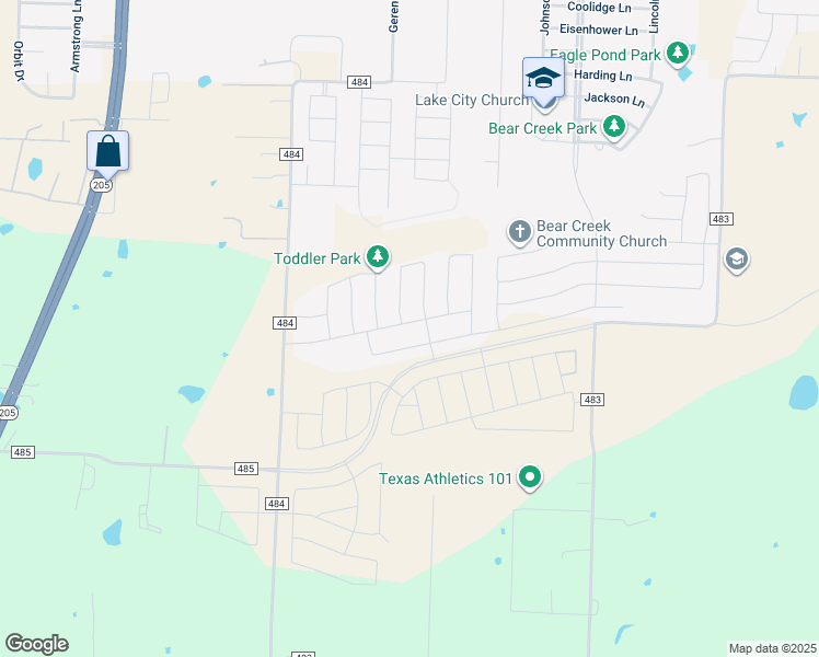 map of restaurants, bars, coffee shops, grocery stores, and more near in Lavon