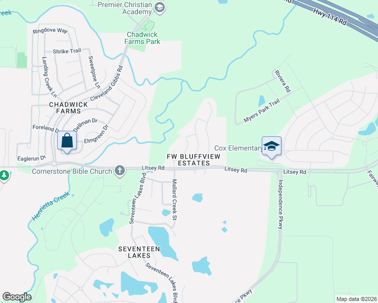 map of restaurants, bars, coffee shops, grocery stores, and more near 15413 Bluffdale Drive in Roanoke