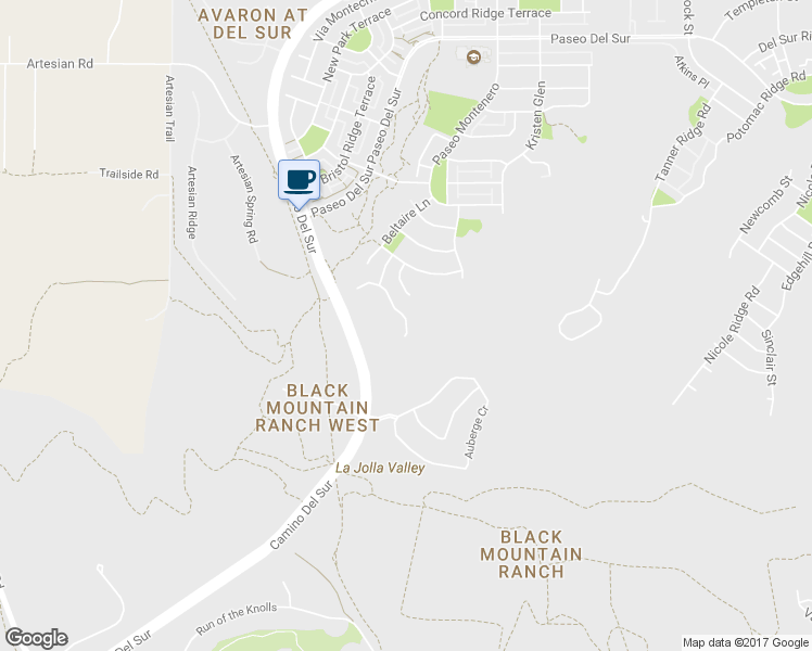 map of restaurants, bars, coffee shops, grocery stores, and more near 8500 Lower Scarborough Court in San Diego