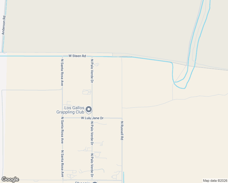 map of restaurants, bars, coffee shops, grocery stores, and more near 14080 North Russell Road in Maricopa