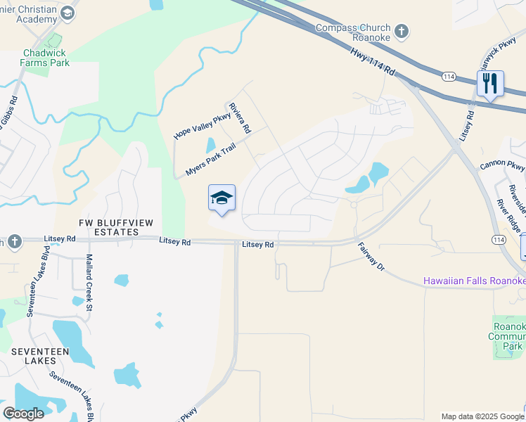map of restaurants, bars, coffee shops, grocery stores, and more near 956 Highpoint Way in Roanoke