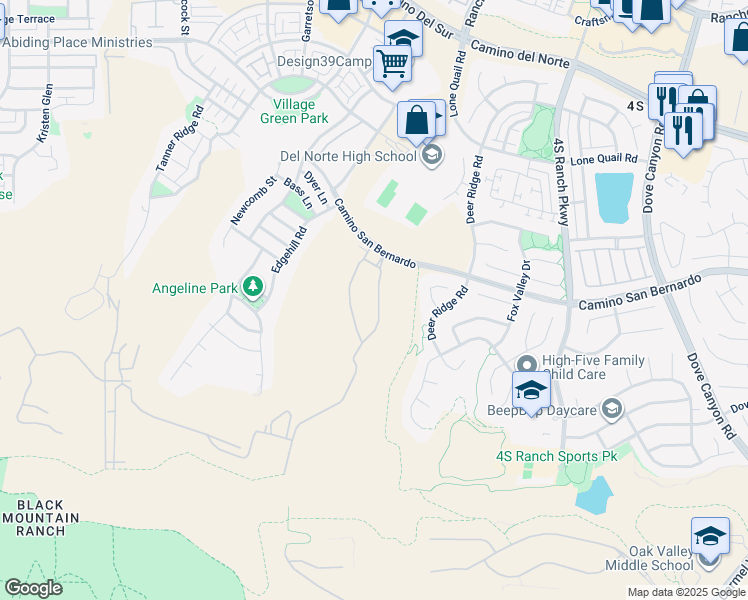 map of restaurants, bars, coffee shops, grocery stores, and more near 16206 Veridian Circle in San Diego