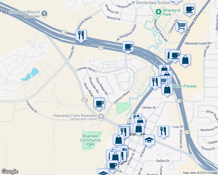 map of restaurants, bars, coffee shops, grocery stores, and more near 1217 Indian Trail Road in Roanoke