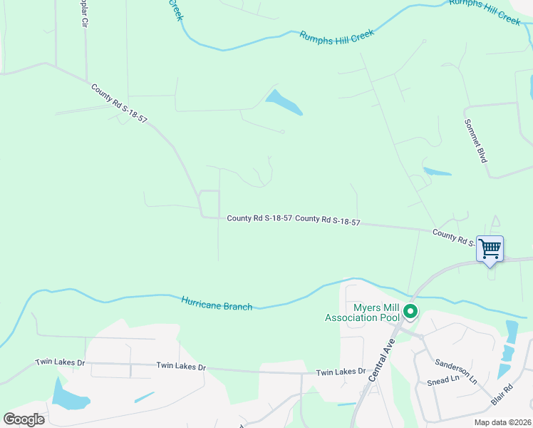 map of restaurants, bars, coffee shops, grocery stores, and more near 292 County Road S-18-57 in Summerville
