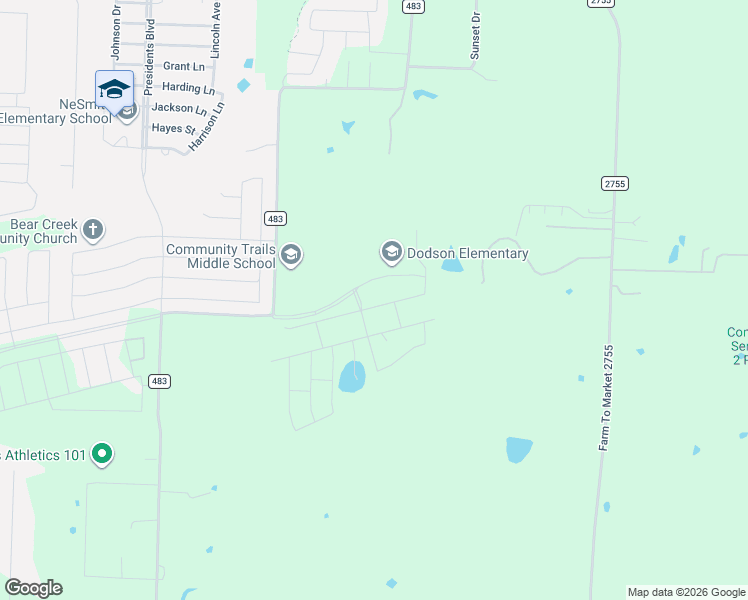 map of restaurants, bars, coffee shops, grocery stores, and more near 10122-11272 County Road 483 in Lavon