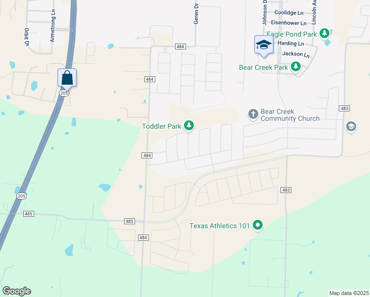 map of restaurants, bars, coffee shops, grocery stores, and more near 796 Crestridge Drive in Lavon